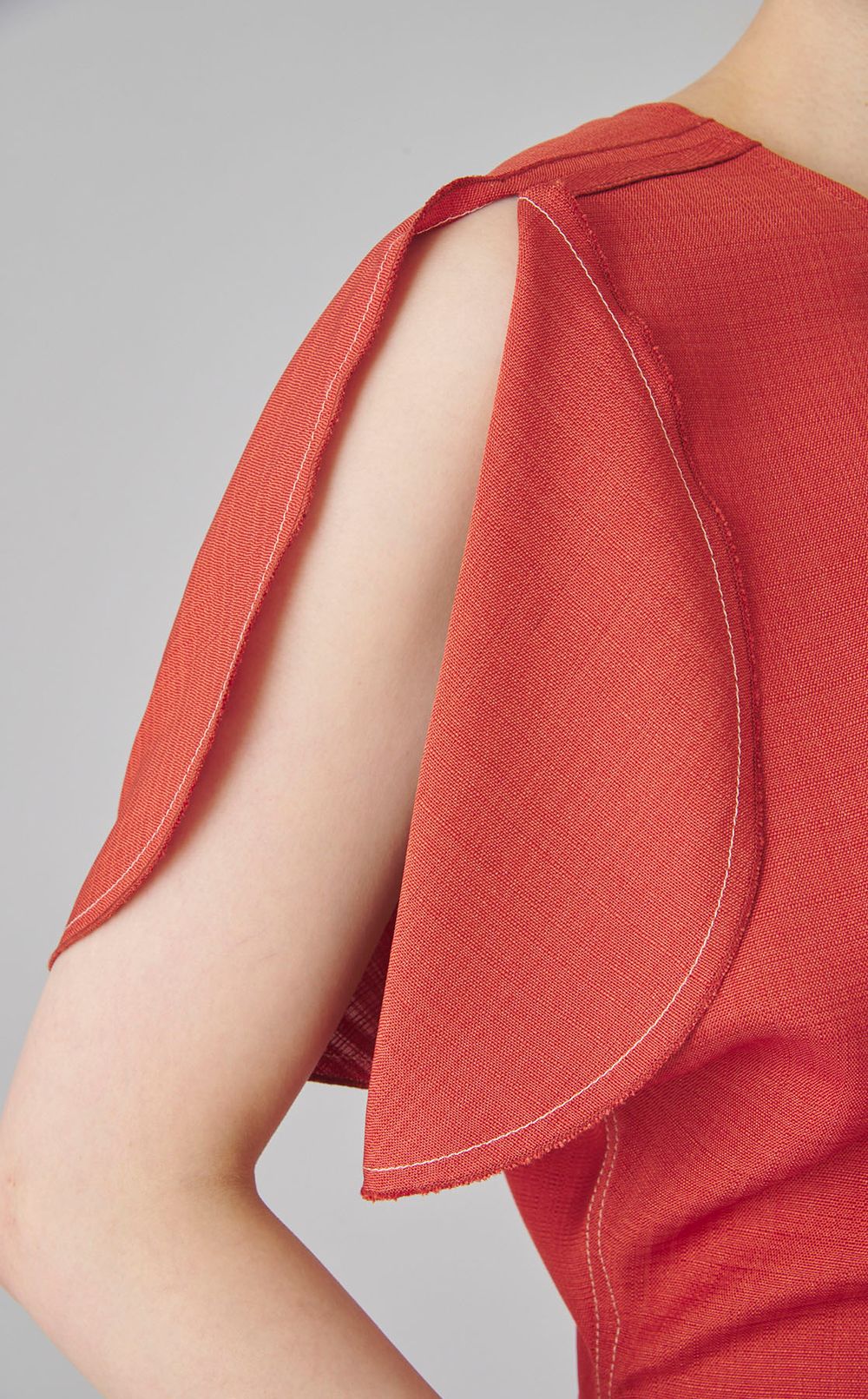 ギャザーウエストミディワンピース