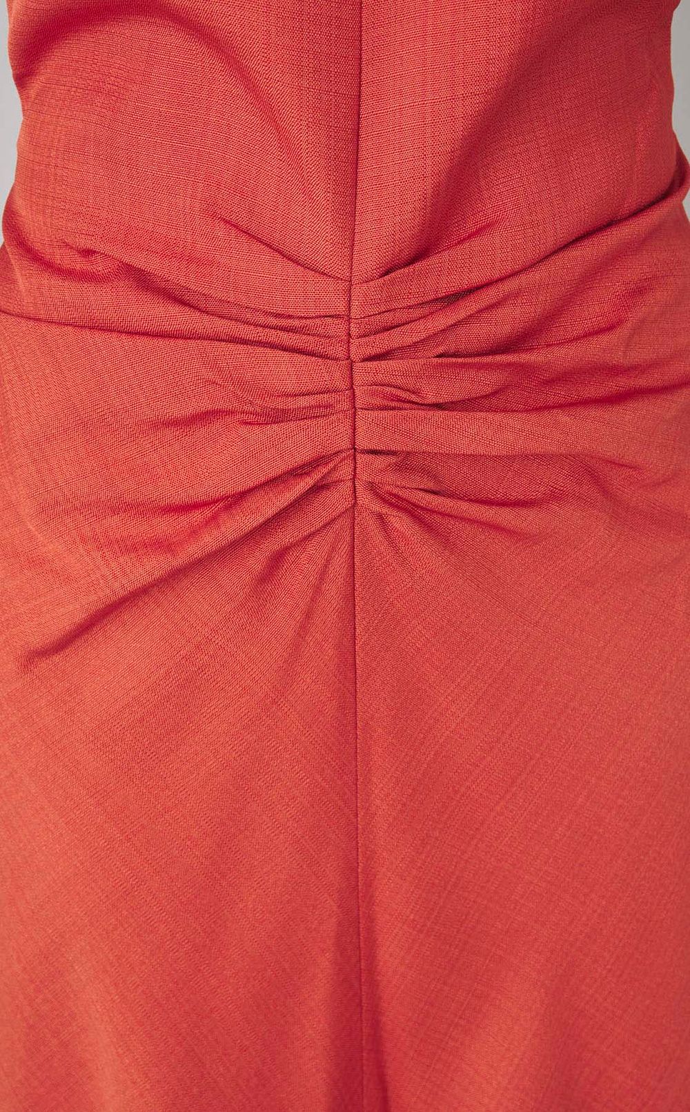 ギャザーウエストミディワンピース