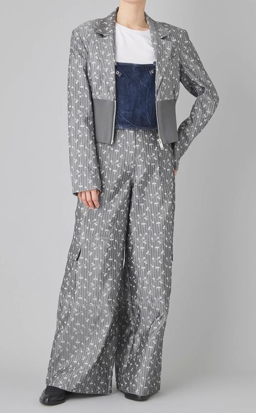 ハトメリボンデニムストラップトップ