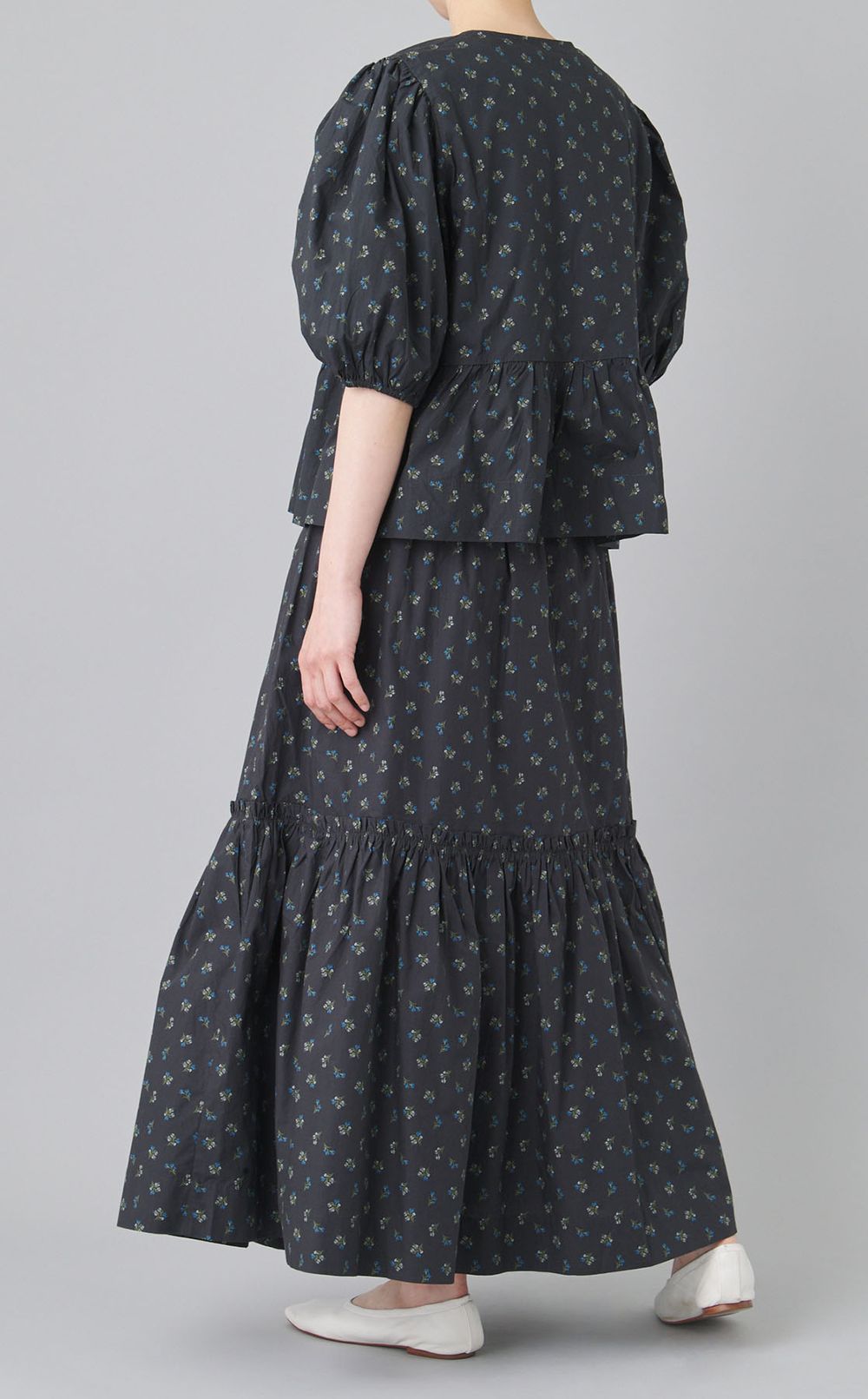 フラワープリントティアードスカート