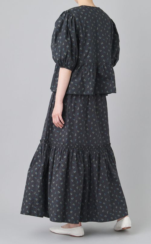 フラワープリントティアードスカート