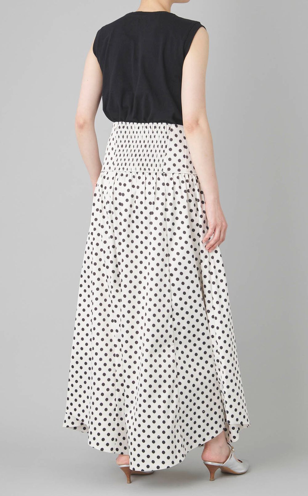 ドットプリントフレアスカート