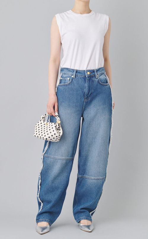 サイドフリンジデニムパンツ