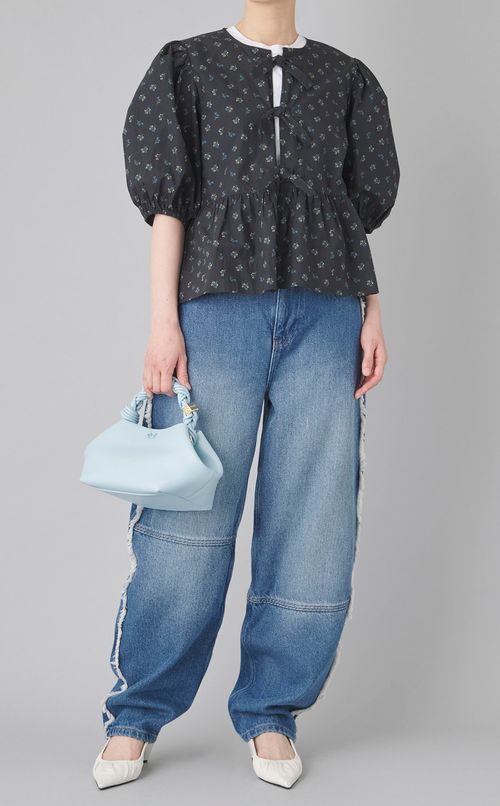 サイドフリンジデニムパンツ