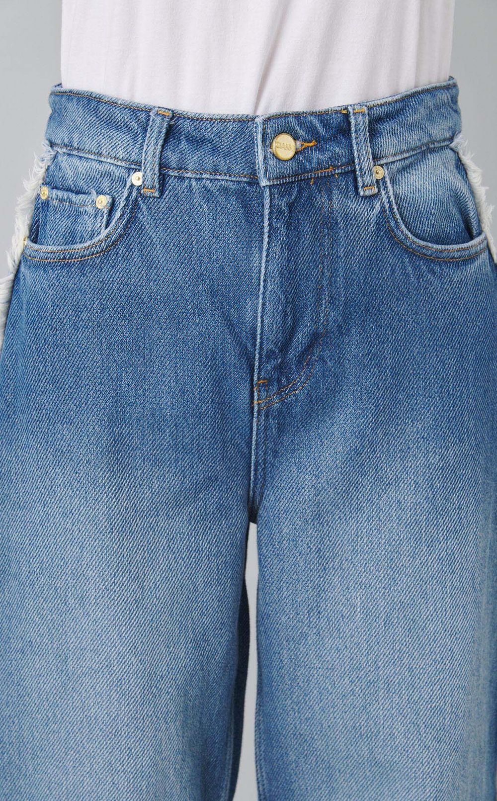 サイドフリンジデニムパンツ