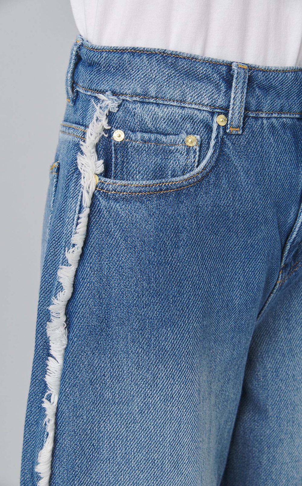 サイドフリンジデニムパンツ