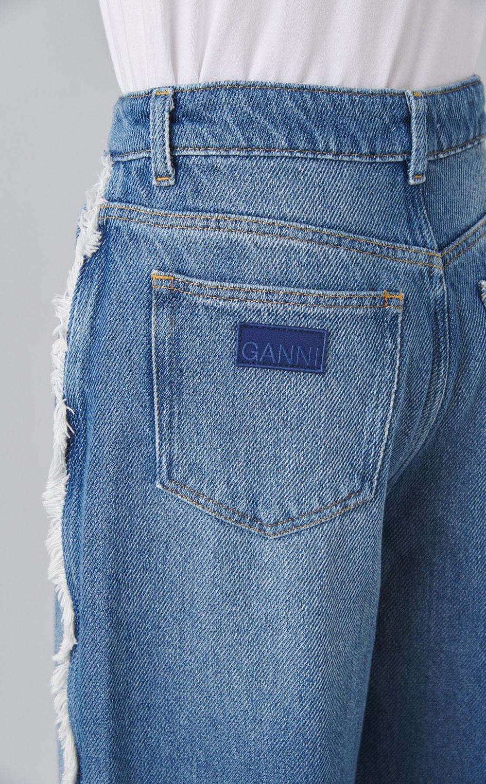 サイドフリンジデニムパンツ