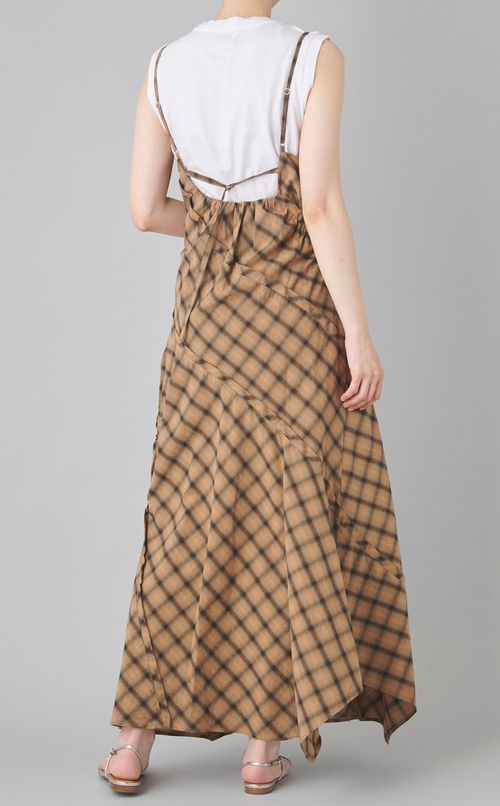 チェックコンビフリルワンピース