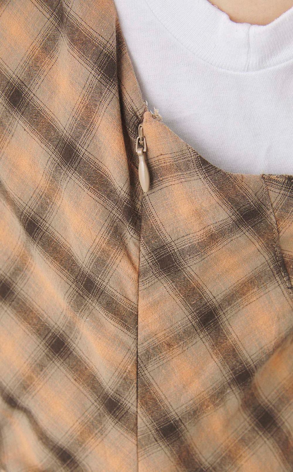 チェックコンビフリルワンピース