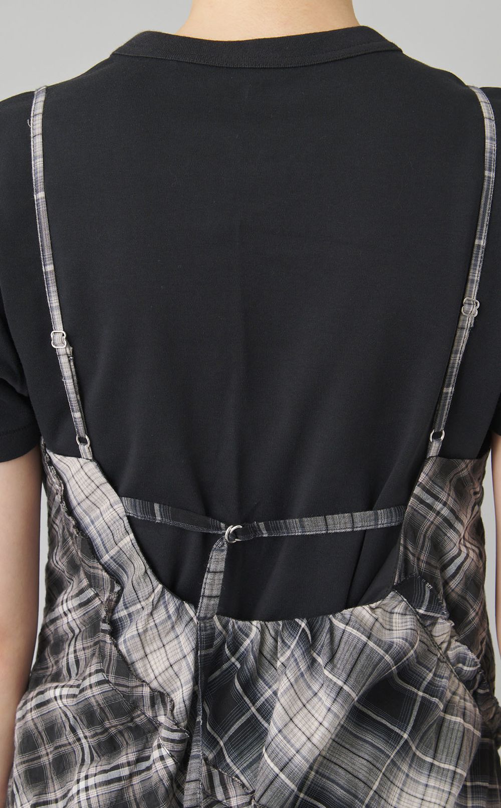 チェックコンビフリルワンピース