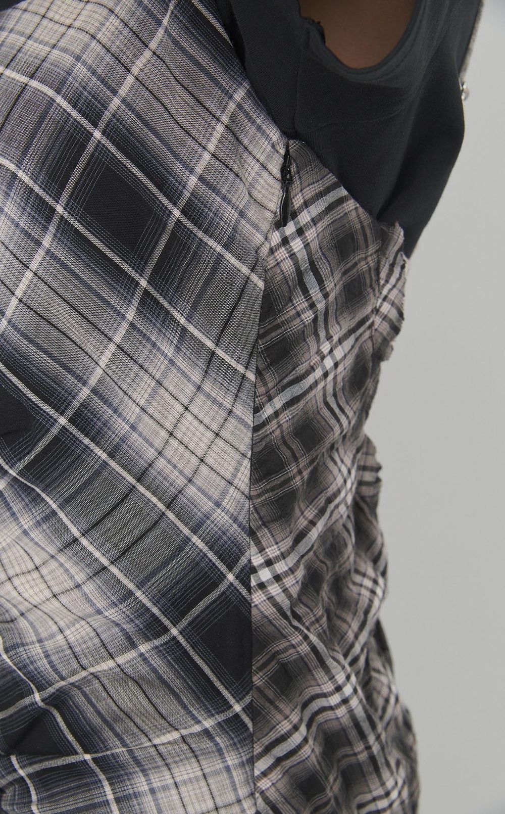 チェックコンビフリルワンピース