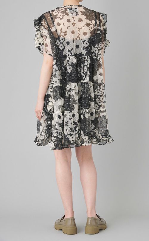 メッシュラッフルワンピース