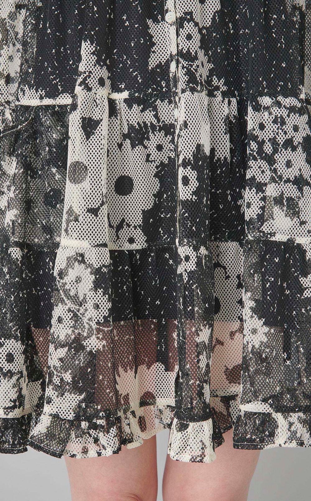 メッシュラッフルワンピース