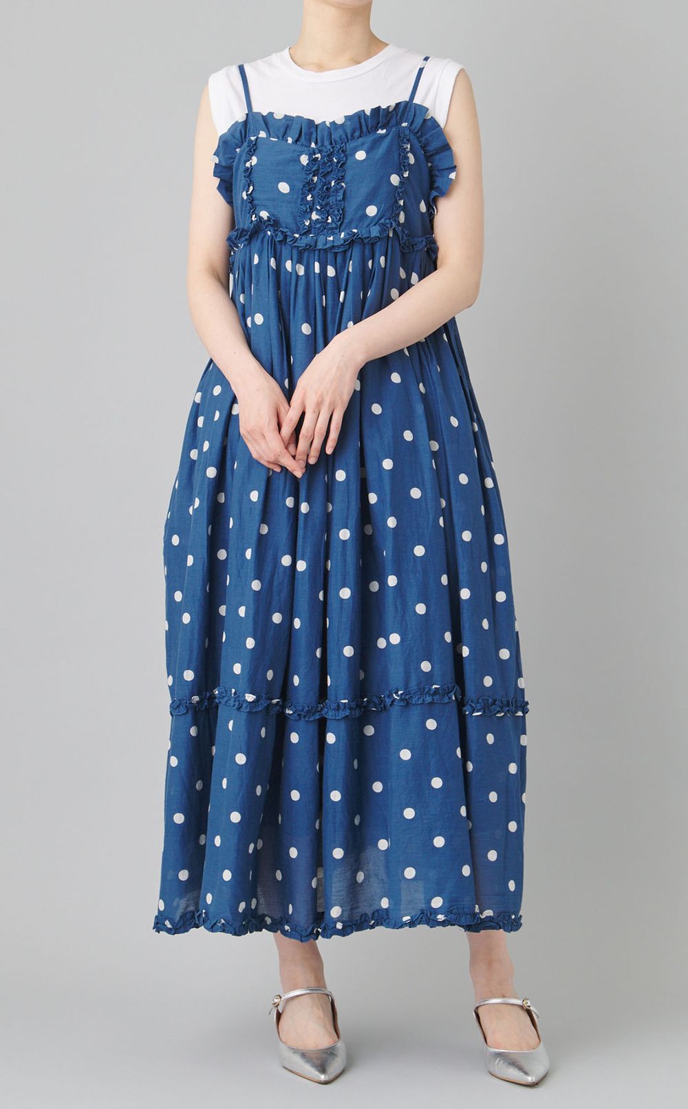 フリルギャザードットワンピース