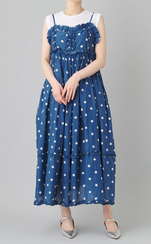 フリルギャザードットワンピース