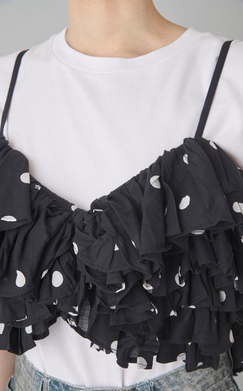 ドットプリントフリルキャミソール