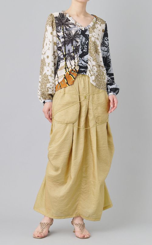 パッチワークギャザーブラウス