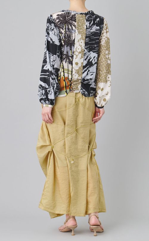 パッチワークギャザーブラウス