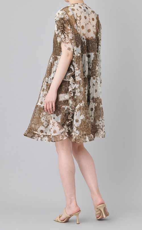 メッシュラッフルワンピース