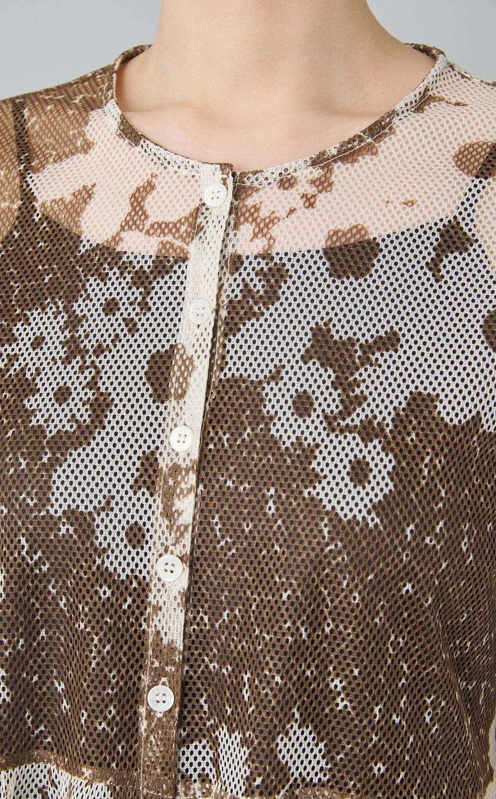 メッシュラッフルワンピース