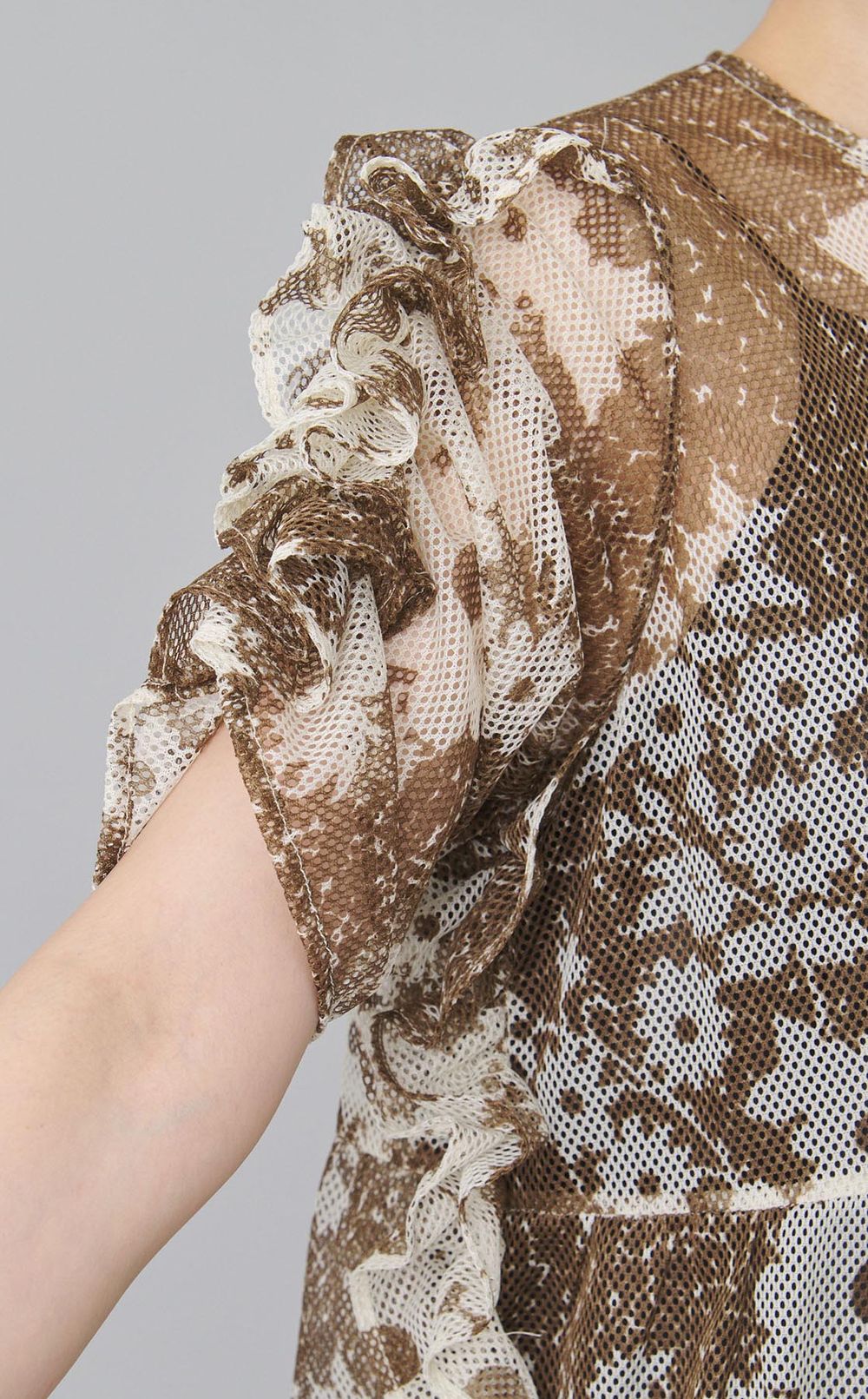 メッシュラッフルワンピース