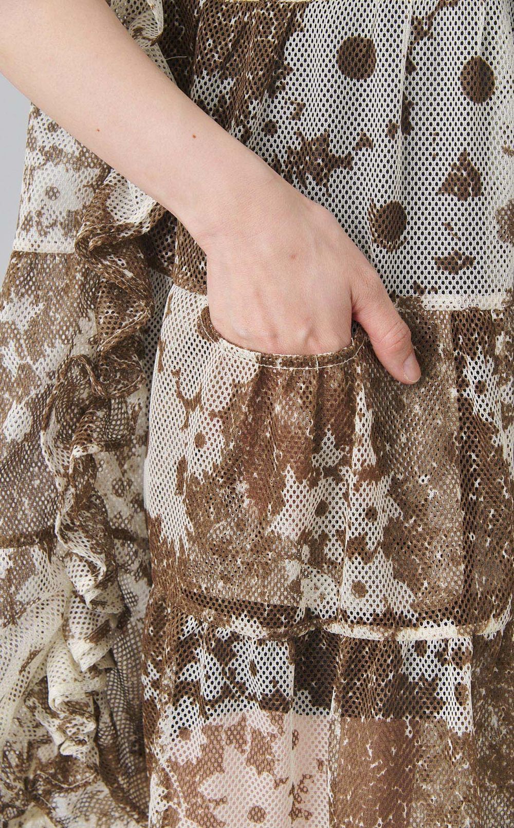 メッシュラッフルワンピース