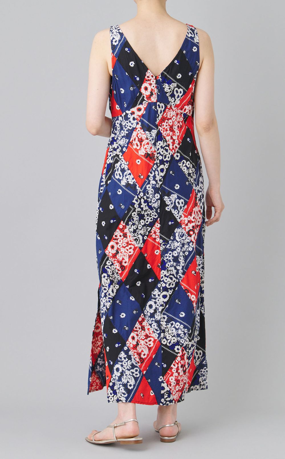 ダイヤゴナルパッチワークスリップドレス