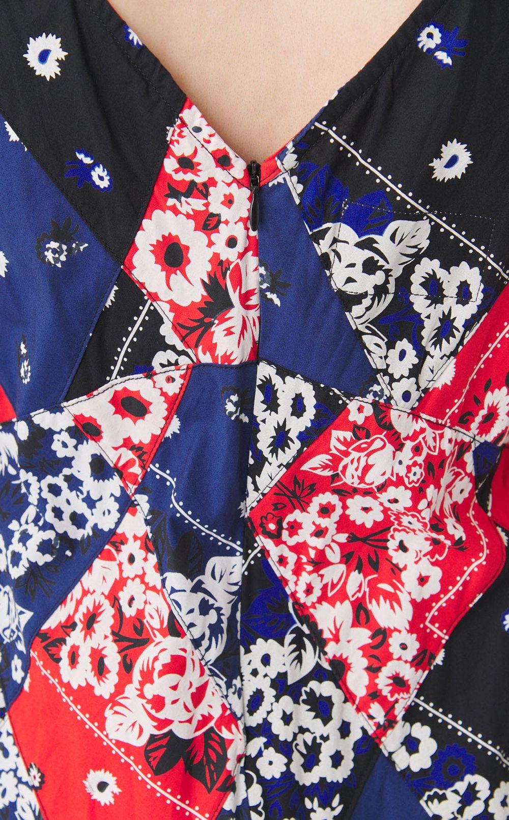 ダイヤゴナルパッチワークスリップドレス