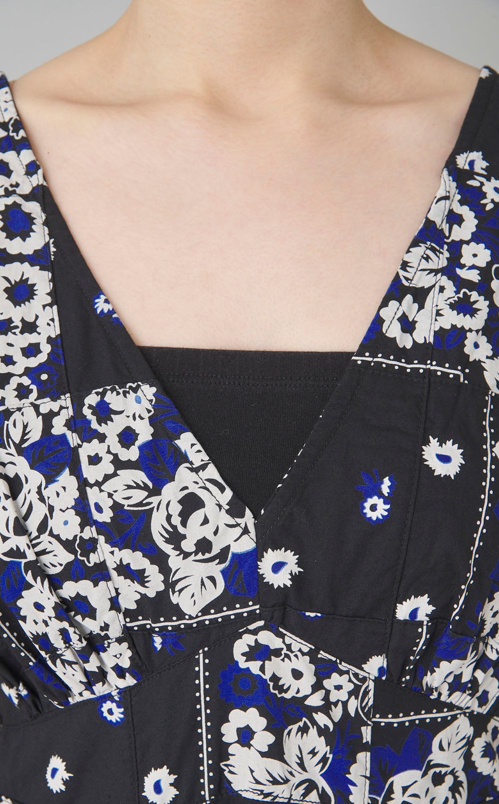 スクエアパッチワークスリップドレス