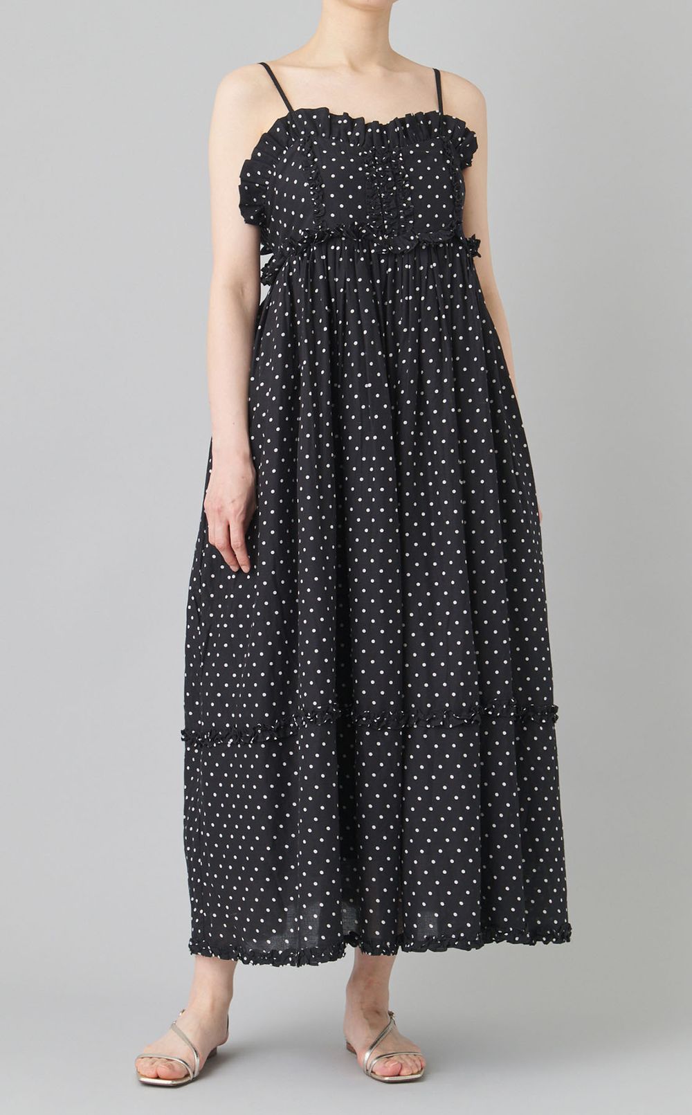 フリルギャザードットワンピース