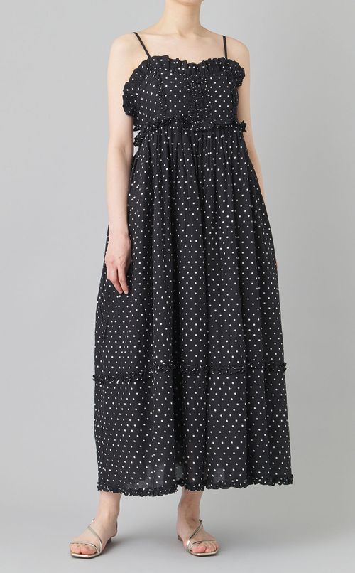 フリルギャザードットワンピース