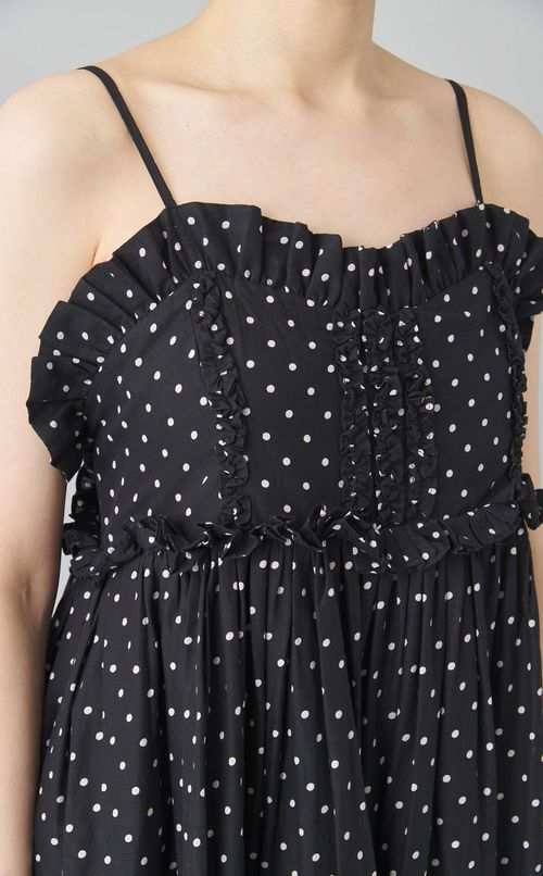 フリルギャザードットワンピース