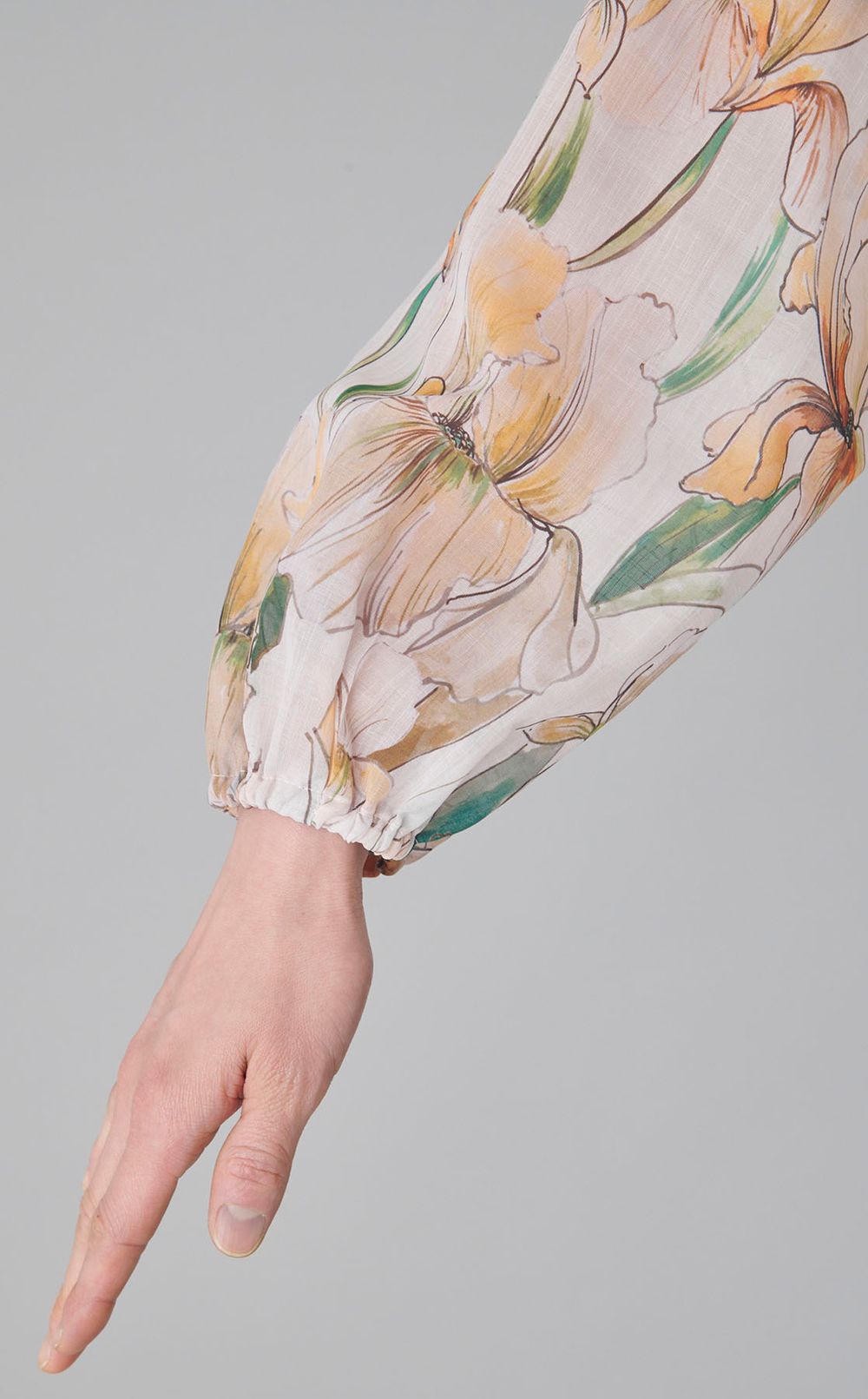 フラワープリントフリルブラウス