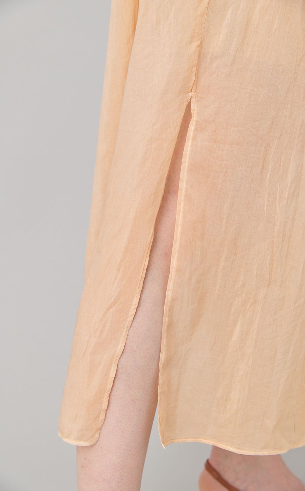 コットンシルクウエストリボンドレス