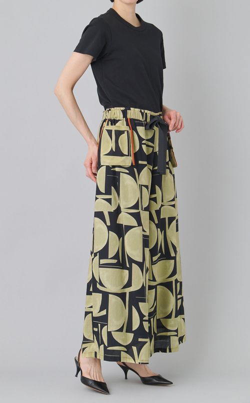 プリントワイドイージーパンツ