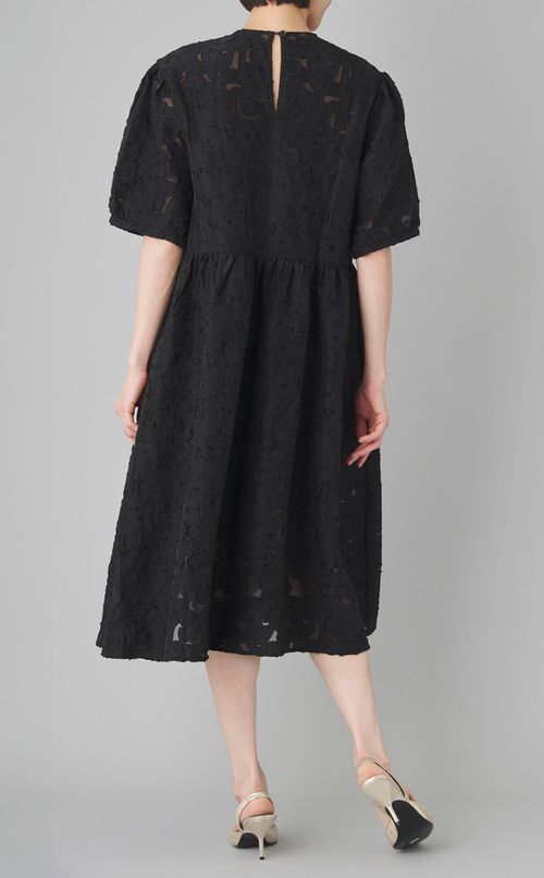 フラワージャガードギャザーワンピース