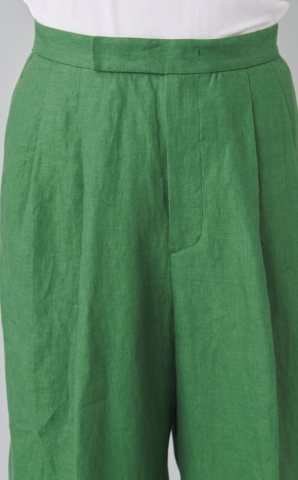 リネンオックスフォードワイドパンツ