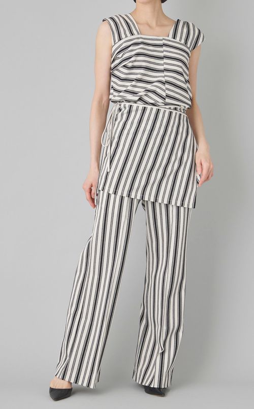 ストライプラップスカートパンツ