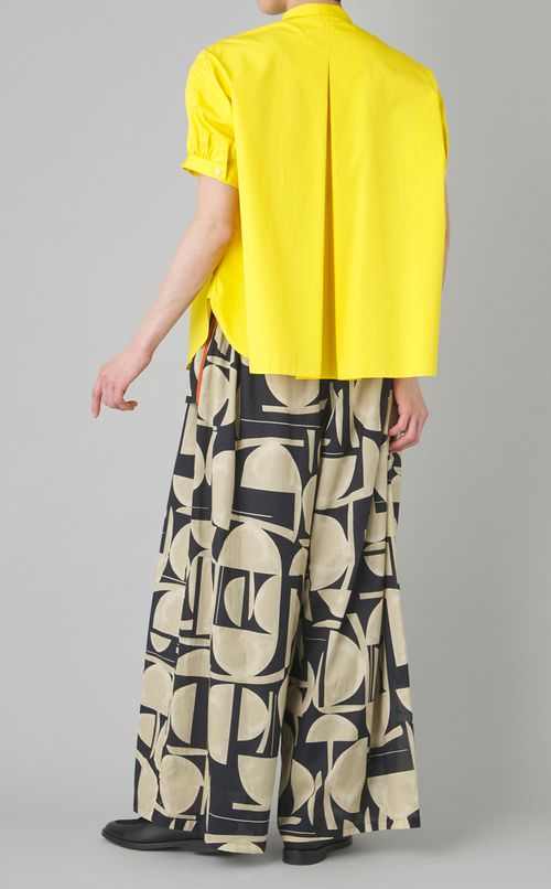 コットンポプリンパフスリーブブラウス