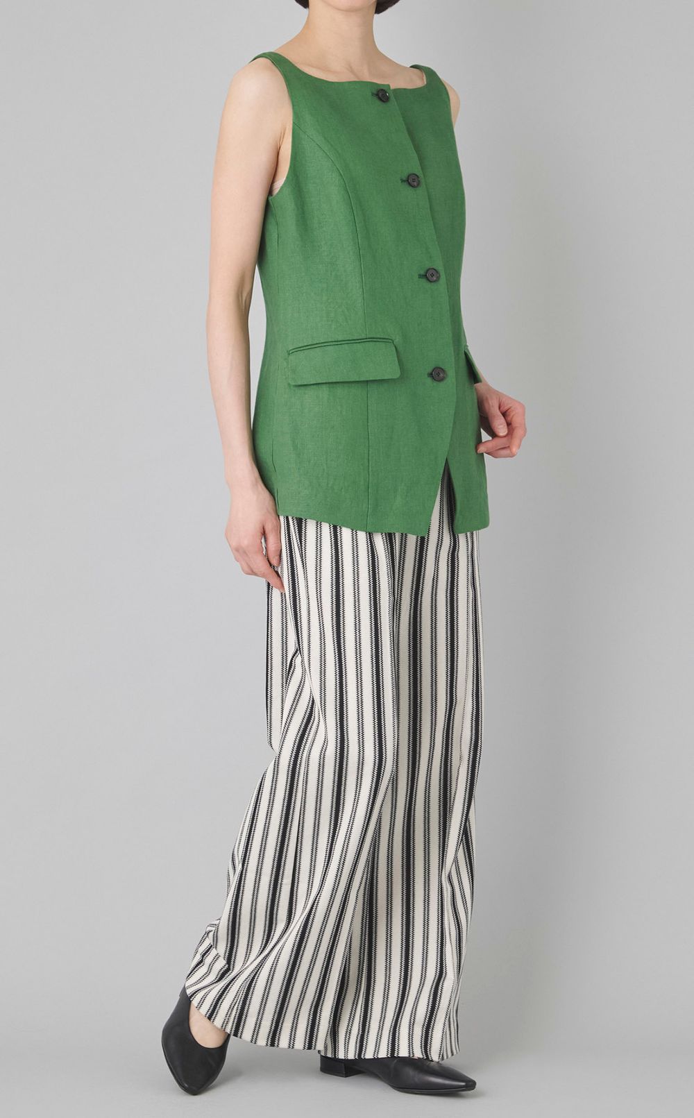 リネンオックスフォードブラウス