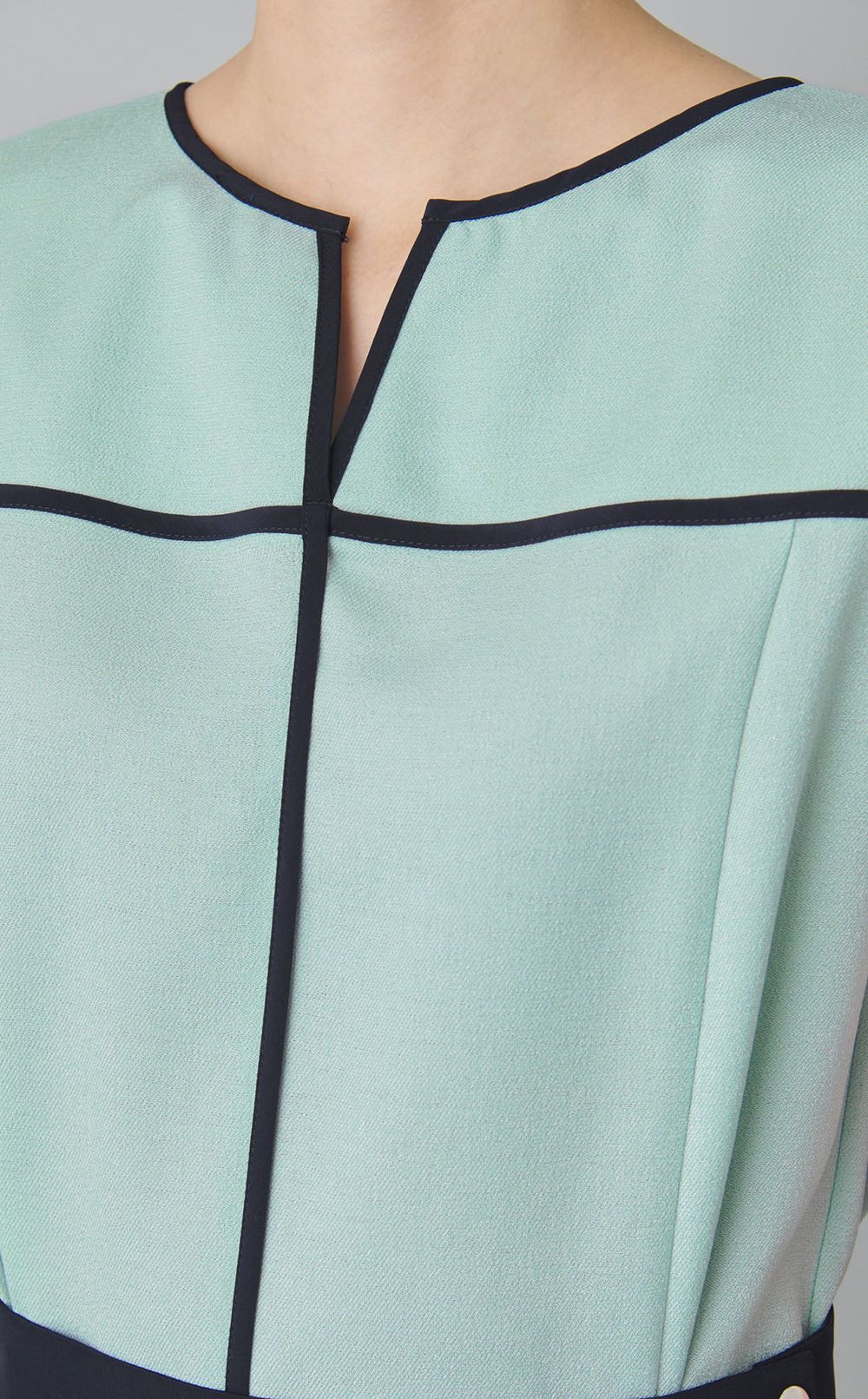 バイカラーパイピングワンピース