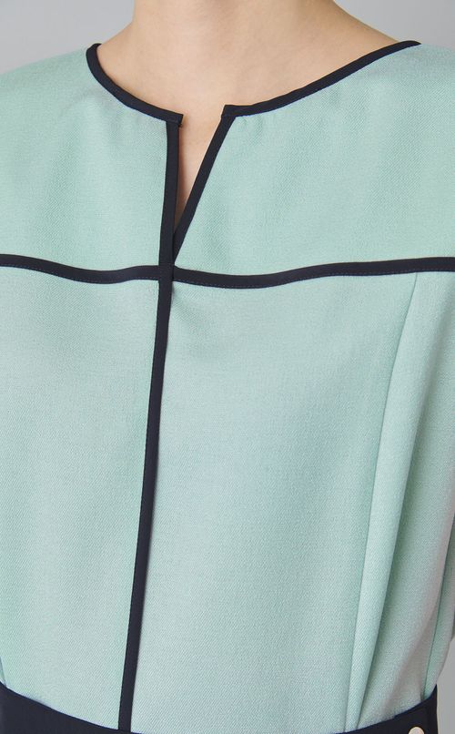 バイカラーパイピングワンピース