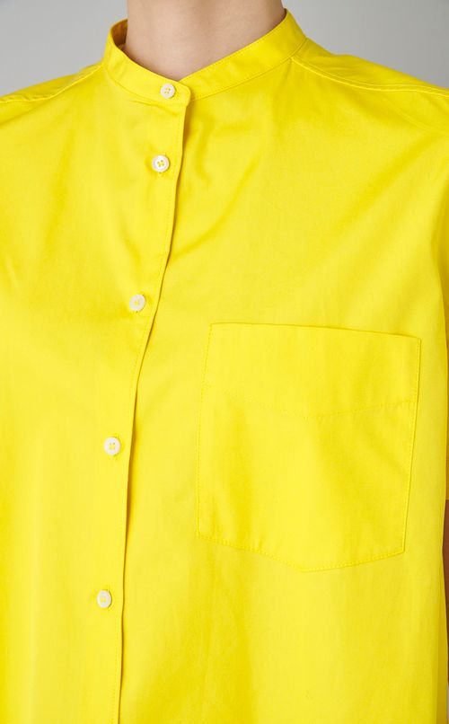 コットンポプリンパフスリーブブラウス