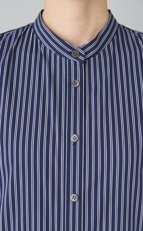 ストライプシャツドッキングワンピース