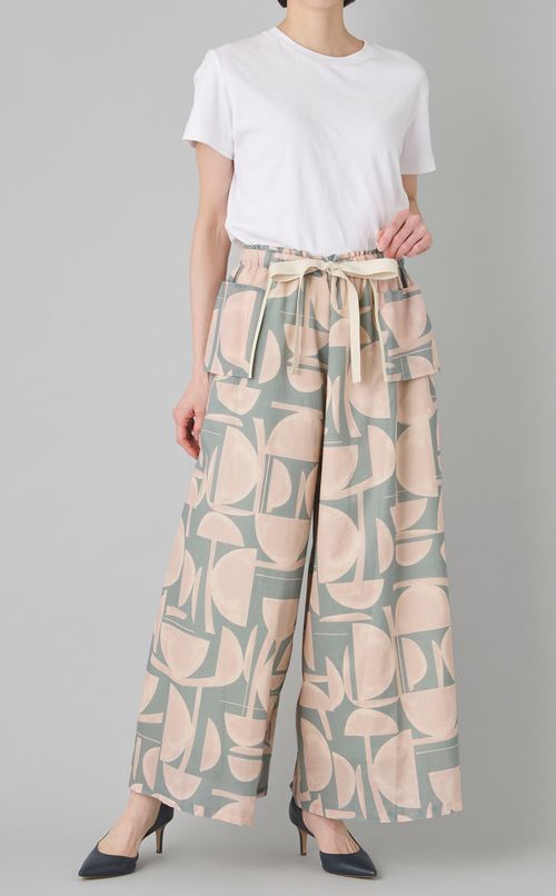 プリントワイドイージーパンツ