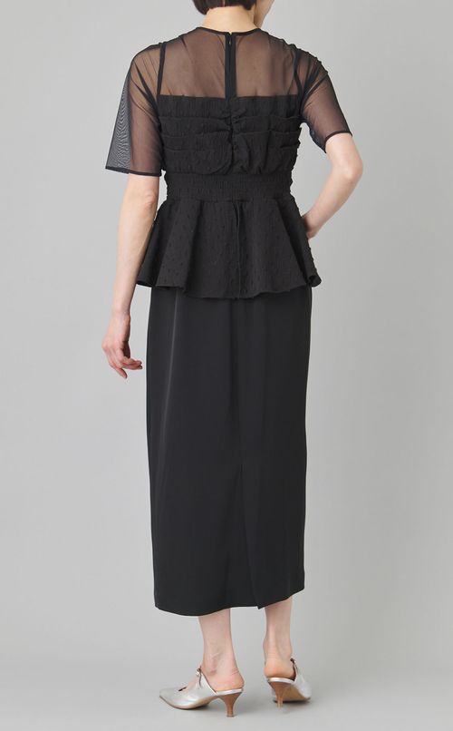 ドットジャガードドッキングドレス