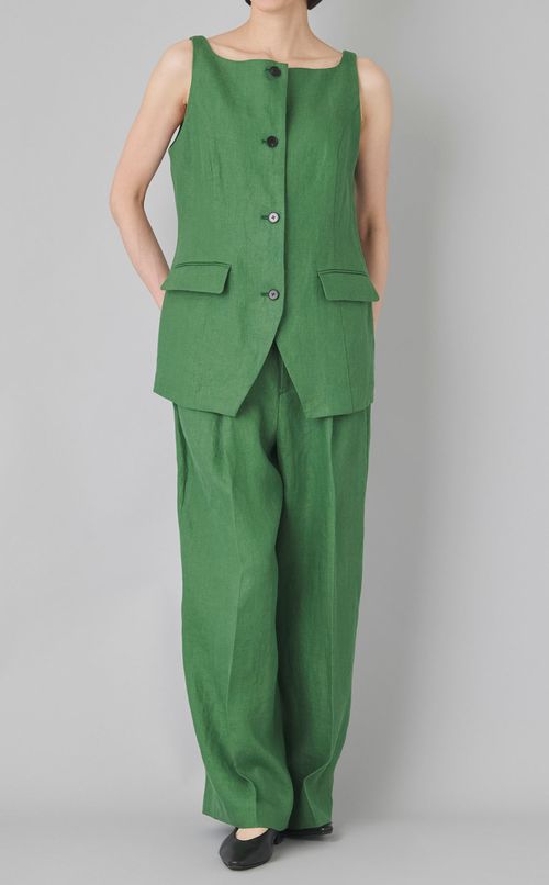 リネンオックスフォードブラウス