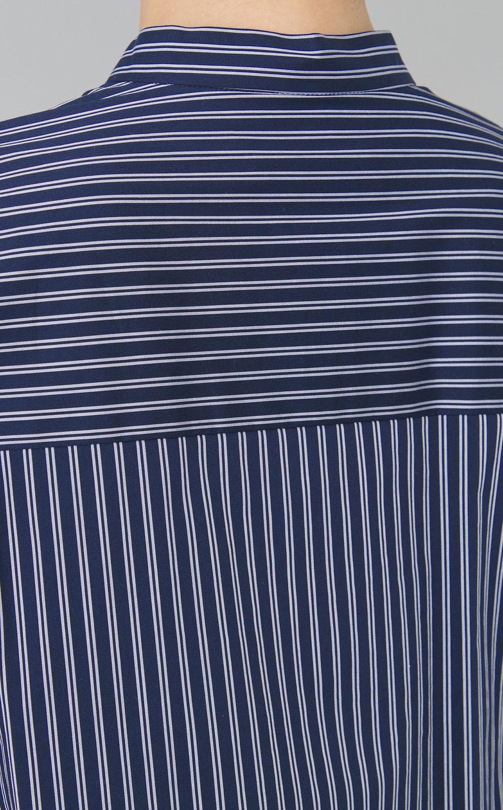 ストライプシャツドッキングワンピース