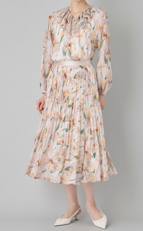 フラワープリントプリーツスカート