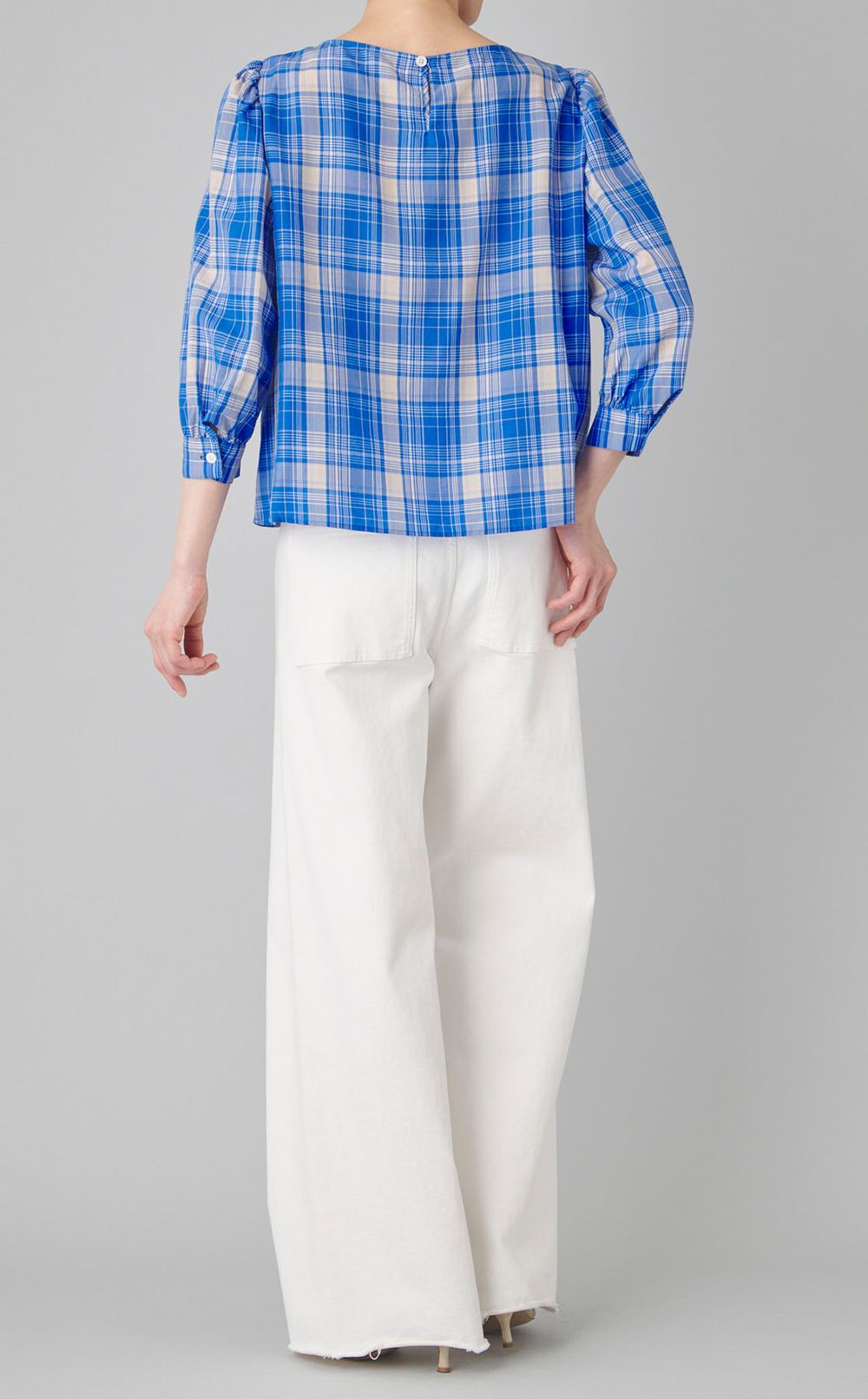 タータンチェックブラウス